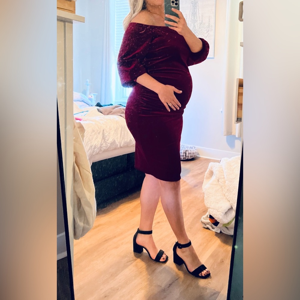 Maternity Velvet Dress